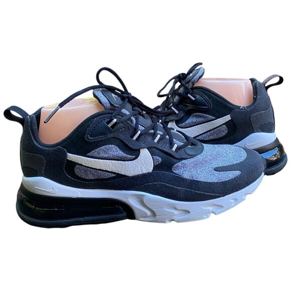Nike Air Max 270 React AT6174-001 2019 Size to 8.5 Running Shoes Gray Black - Picture 2 of 11